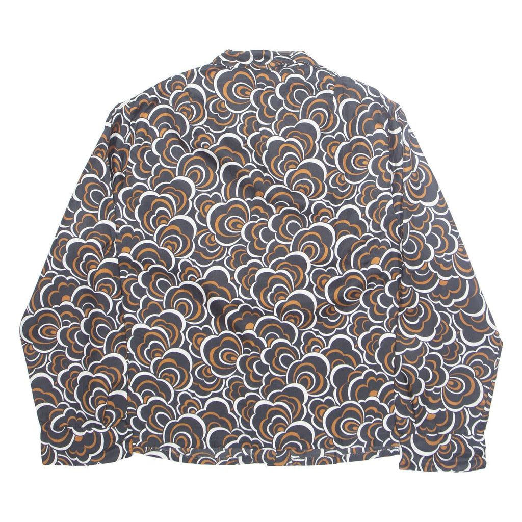Womens Printed Shirt Black Collared Long Sleeve Floral M