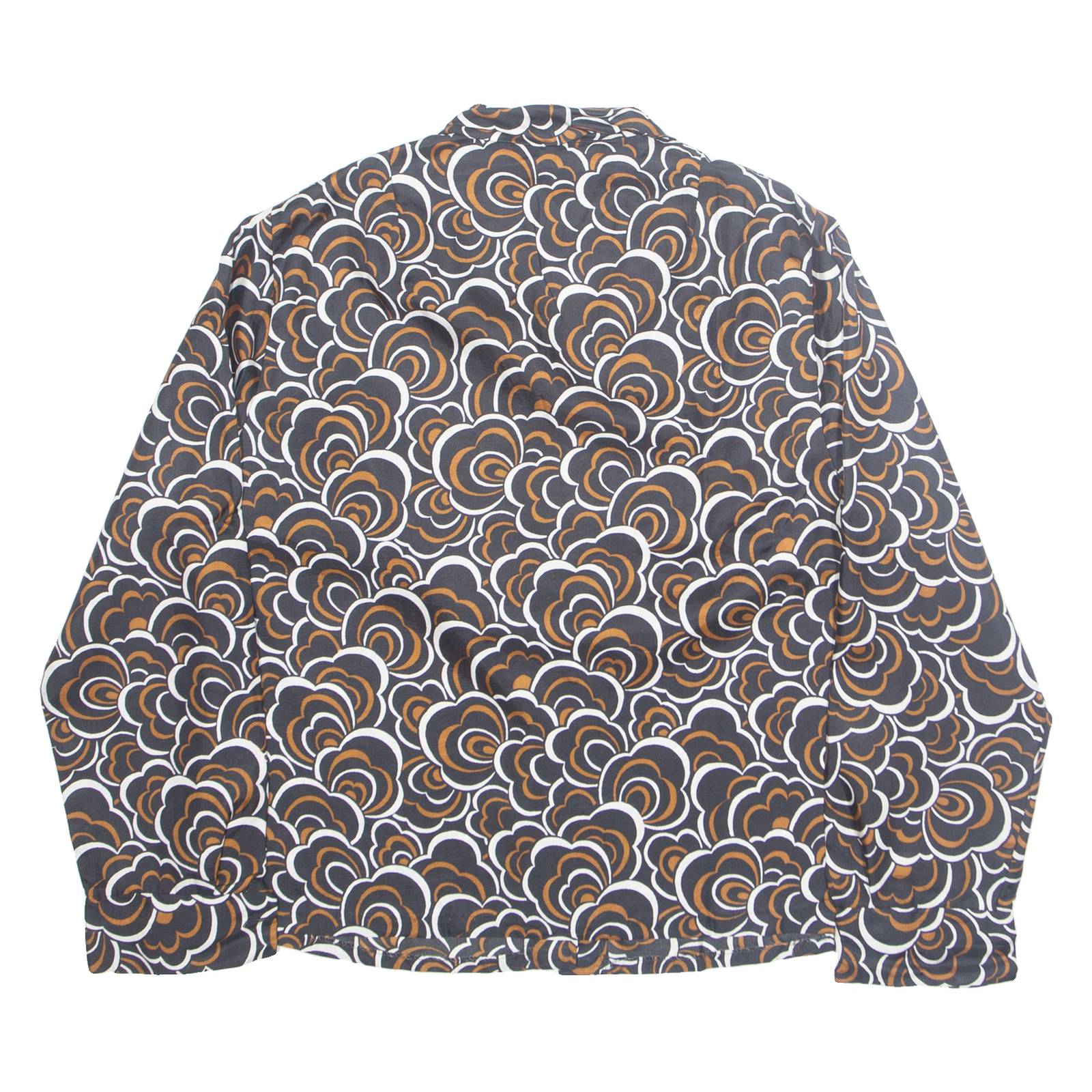 Womens Printed Shirt Black Collared Long Sleeve Floral M