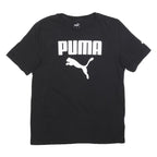 PUMA Mens Black L Graphic T-Shirt Short Sleeve Crew Neck Cotton Blend