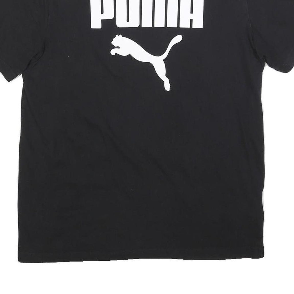PUMA Mens Black L Graphic T-Shirt Short Sleeve Crew Neck Cotton Blend