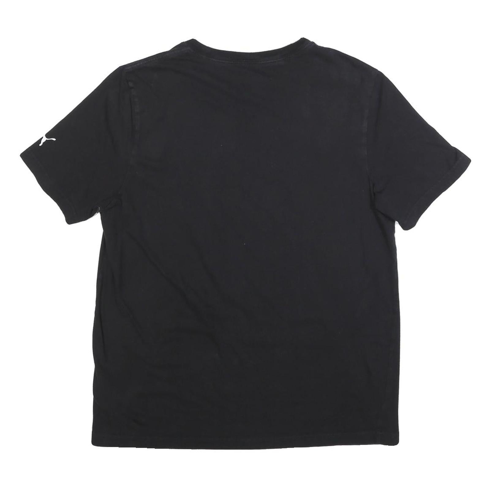 PUMA Mens Black L Graphic T-Shirt Short Sleeve Crew Neck Cotton Blend