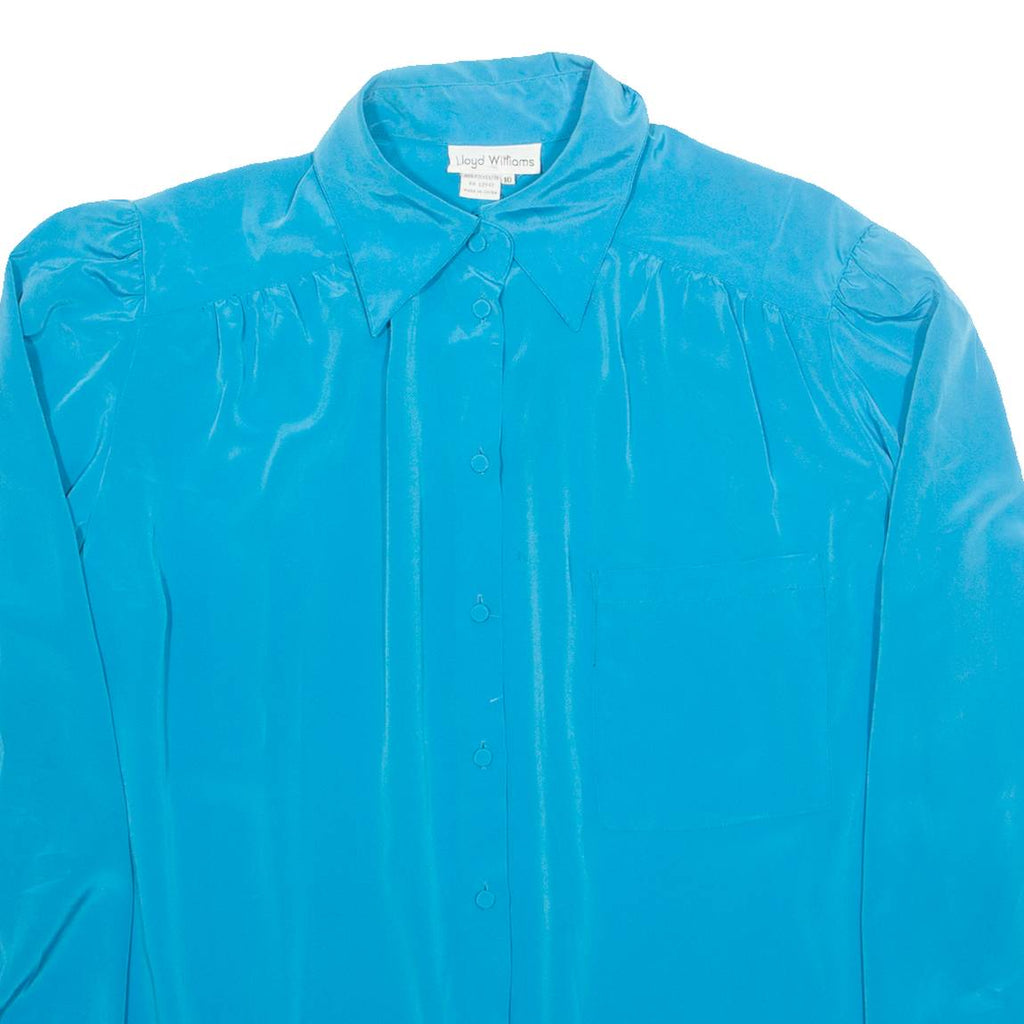 LLOYD WILLIAMS Womens Shirt Blue Collared Long Sleeve UK 10