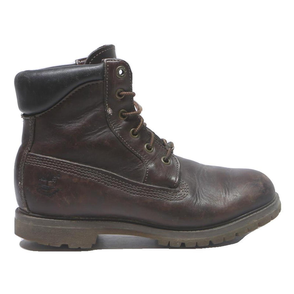 TIMBERLAND Womens Lace-Up Leather Boots Brown UK 5 Durable Outdoor Footwear