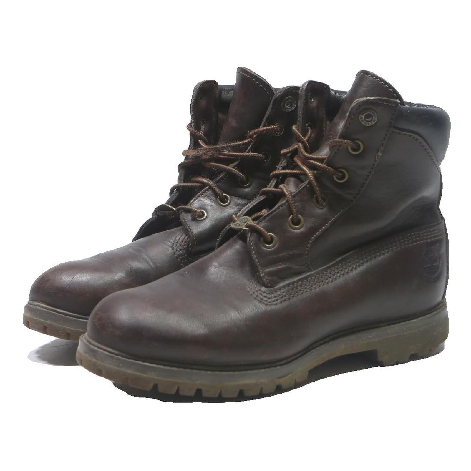 TIMBERLAND Womens Lace-Up Leather Boots Brown UK 5 Durable Outdoor Footwear