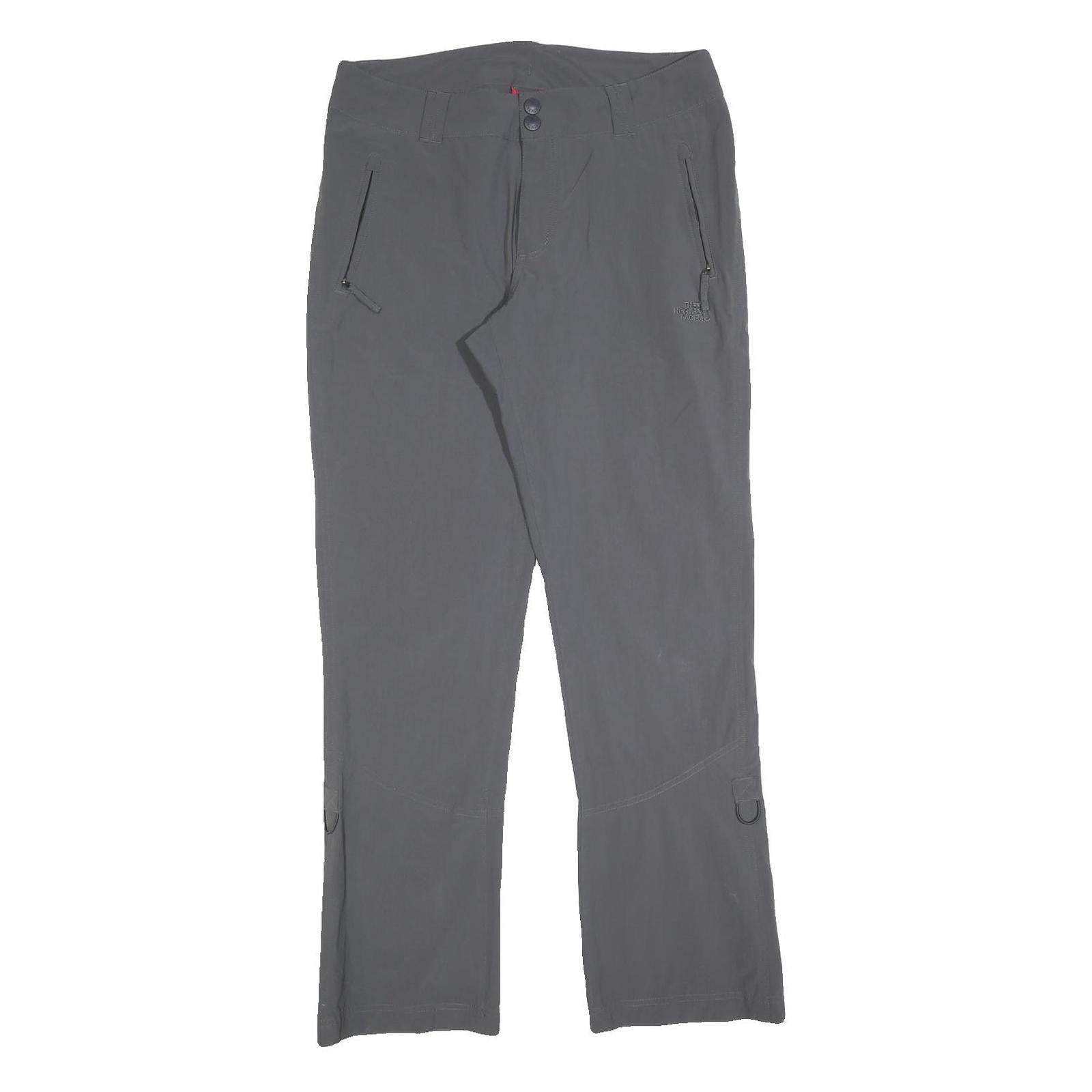 THE NORTH FACE Womens Grey Regular Straight Trousers W32 L32 Outdoor Zip Pockets