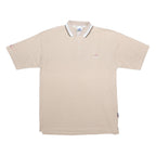 ADIDAS Mens Beige Polo Shirt 2XL Cotton Short Sleeve Ribbed Pattern Casual