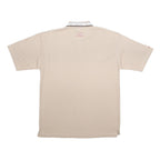 ADIDAS Mens Beige Polo Shirt 2XL Cotton Short Sleeve Ribbed Pattern Casual