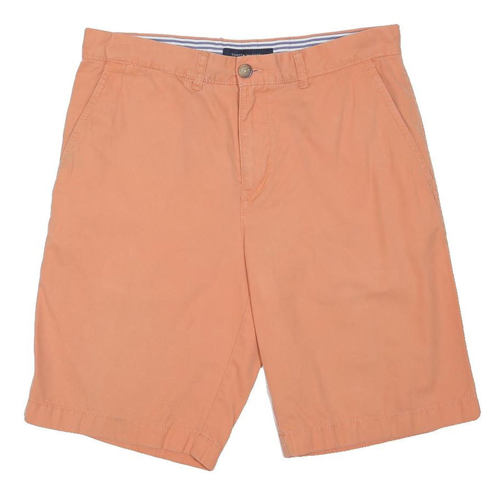 TOMMY HILFIGER Mens Shorts Orange Casual M W34 Cotton Blend Classic Comfort
