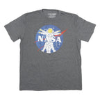 FIFTH SUN Mens Grey NASA Graphic T-Shirt L Short Sleeve Crew Neck Cotton Blend