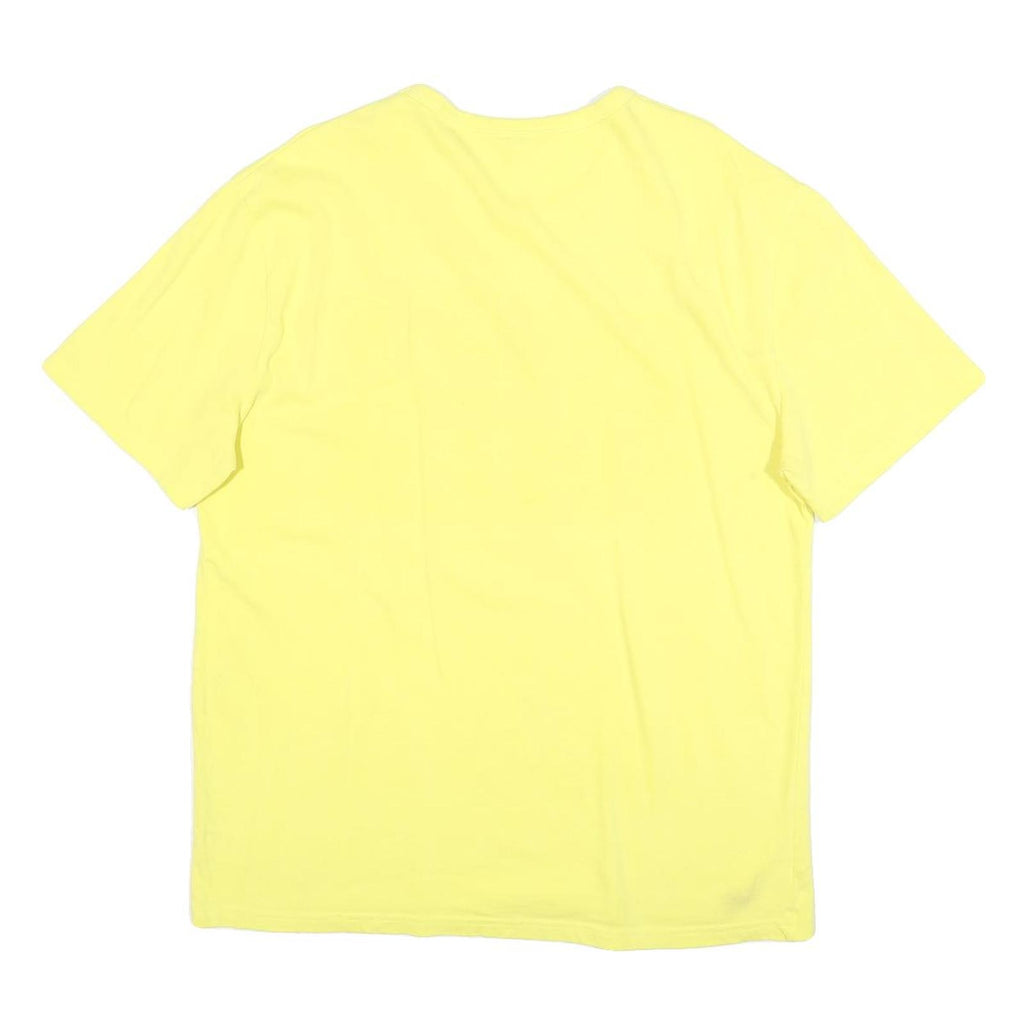 CHAMPION Mens Yellow Cotton Blend Graphic T-Shirt L Short Sleeve Crew Neck