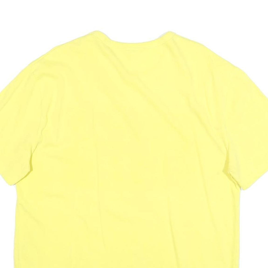 CHAMPION Mens Yellow Cotton Blend Graphic T-Shirt L Short Sleeve Crew Neck