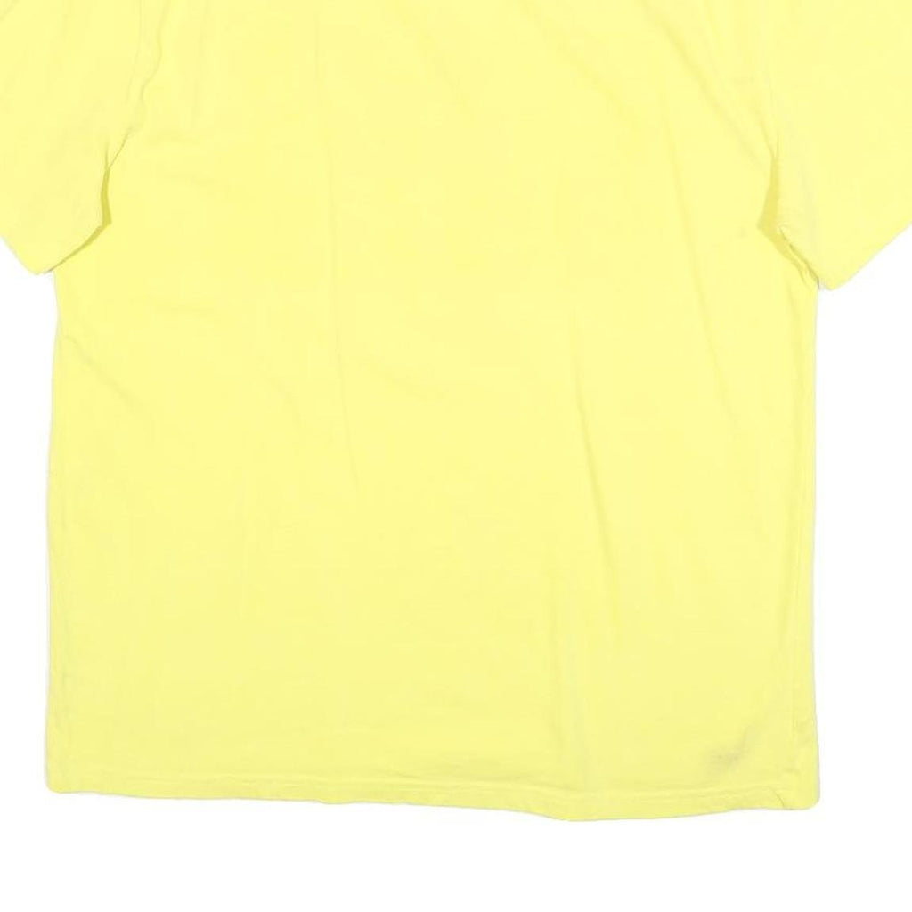 CHAMPION Mens Yellow Cotton Blend Graphic T-Shirt L Short Sleeve Crew Neck