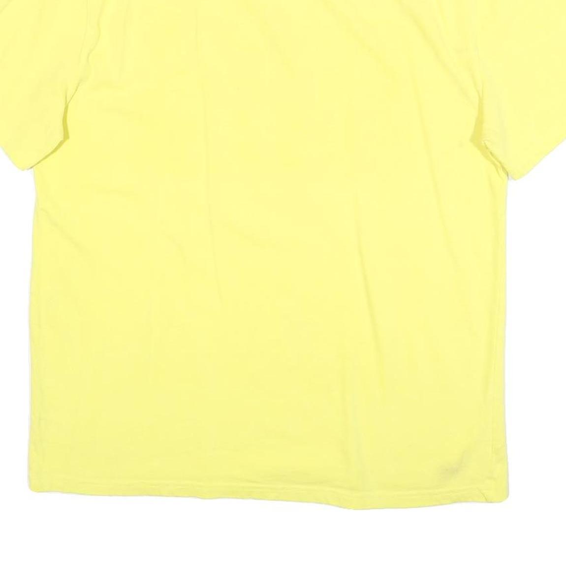 CHAMPION Mens Yellow Cotton Blend Graphic T-Shirt L Short Sleeve Crew Neck