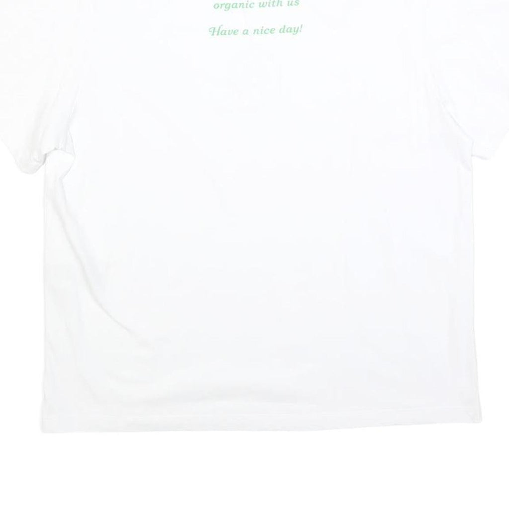 STELLA MCCARTNEY Womens White Graphic T-Shirt XS Short Sleeve Crew Neck Organic