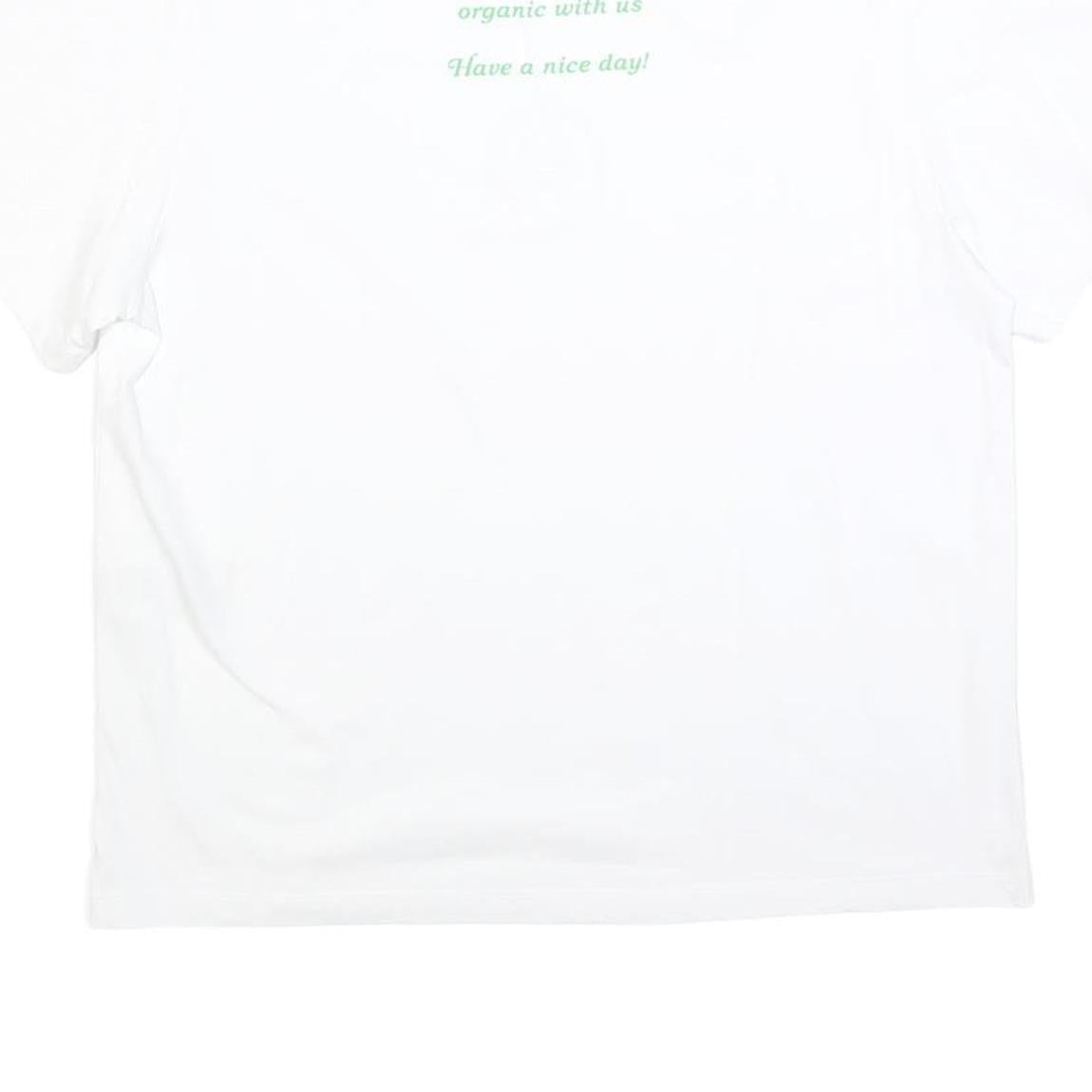 STELLA MCCARTNEY Womens White Graphic T-Shirt XS Short Sleeve Crew Neck Organic