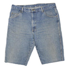 WRANGLER Mens Denim Blue Cotton Blend Casual Shorts L W38 Relaxed Fit