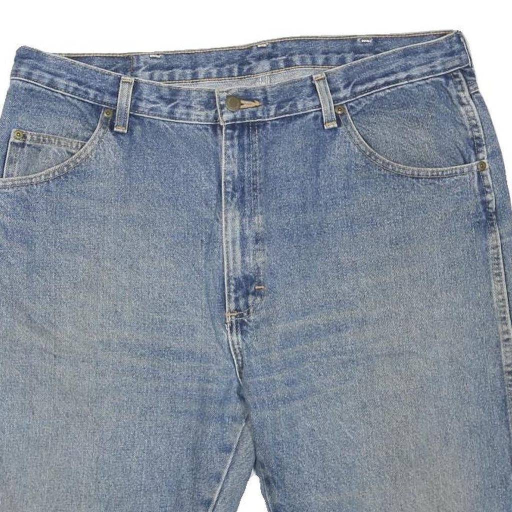 WRANGLER Mens Denim Blue Cotton Blend Casual Shorts L W38 Relaxed Fit