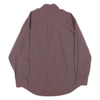NAUTICA Mens Maroon & Navy Checked Cotton Blend Shirt L Button-Down Collar