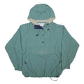 COLUMBIA Womens Blue Nylon Outdoor Jacket L Hooded Button Closure Plain