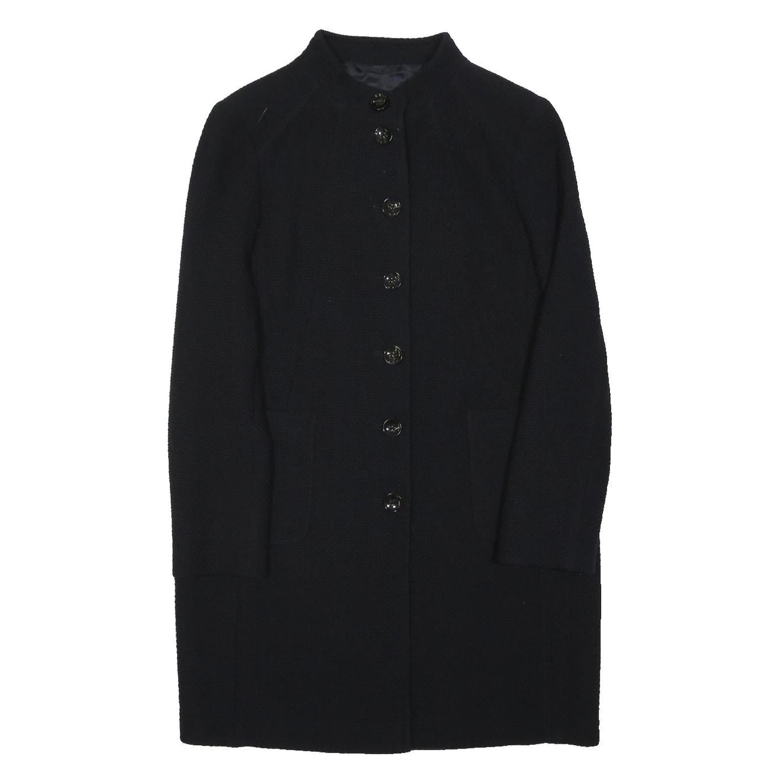 BOGNER Womens Black Classic Jacket M Cotton Blend Button Plain Elegant Outerwear