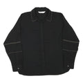 ZARA Womens Black Studded Shirt Long Sleeve Collared Top M Stylish Workwear