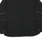 ZARA Womens Black Studded Shirt Long Sleeve Collared Top M Stylish Workwear