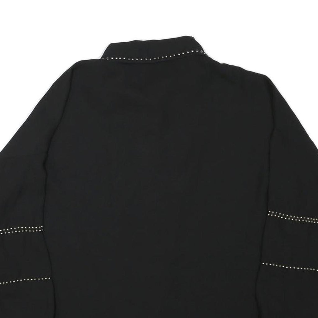 ZARA Womens Black Studded Shirt Long Sleeve Collared Top M Stylish Workwear