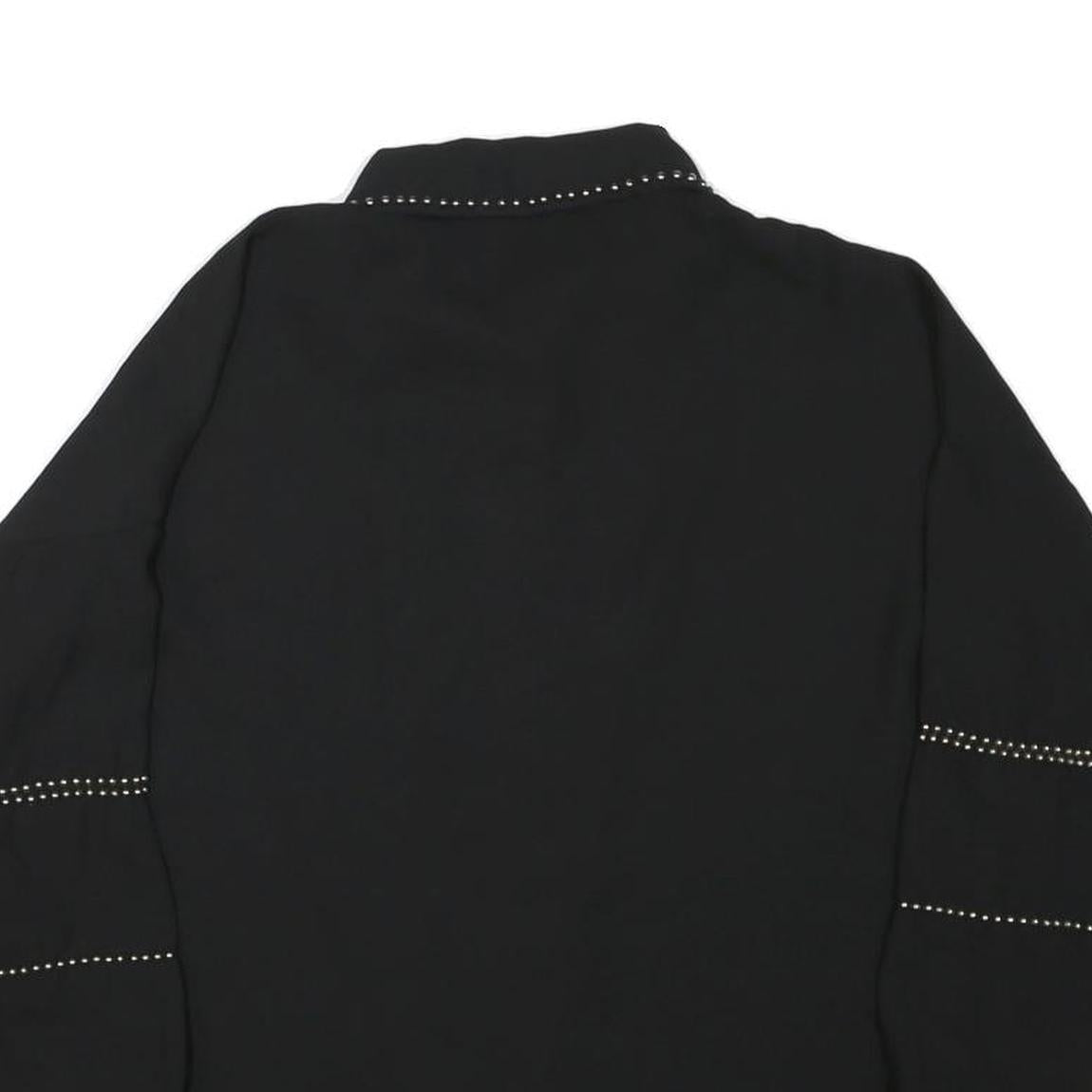 ZARA Womens Black Studded Shirt Long Sleeve Collared Top M Stylish Workwear