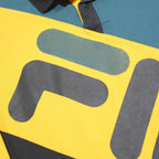 FILA Mens Blue & Yellow Black Long Sleeve Colourblock Polo Shirt XL Cotton
