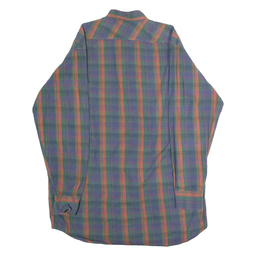 Mens Shirt Blue 90s Check Long Sleeve M