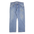 LEVI'S 501 Mens Jeans Blue Regular Straight Denim Light W34 L27 Classic Button