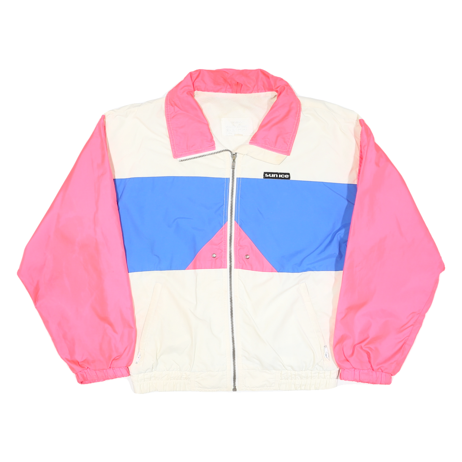 SUN ICE Mens Pink & Blue Nylon Colourblock Zip Jacket S Lightweight Casual