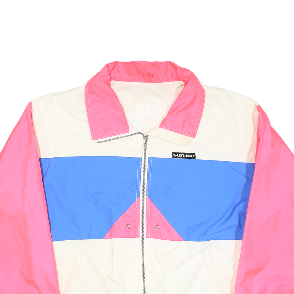 SUN ICE Mens Pink & Blue Nylon Colourblock Zip Jacket S Lightweight Casual