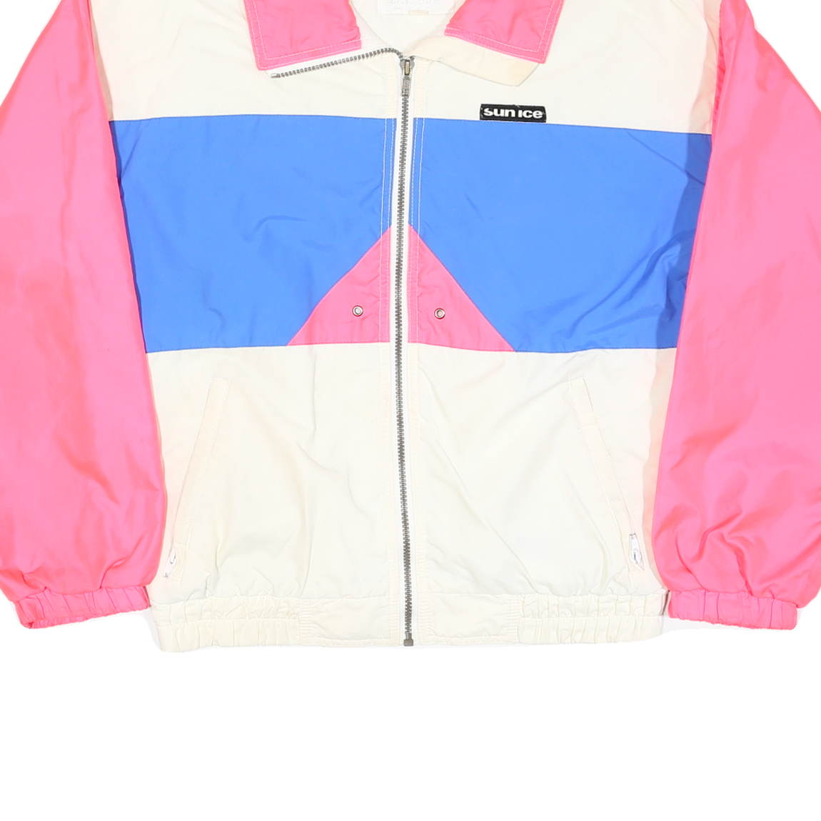 SUN ICE Mens Pink & Blue Nylon Colourblock Zip Jacket S Lightweight Casual