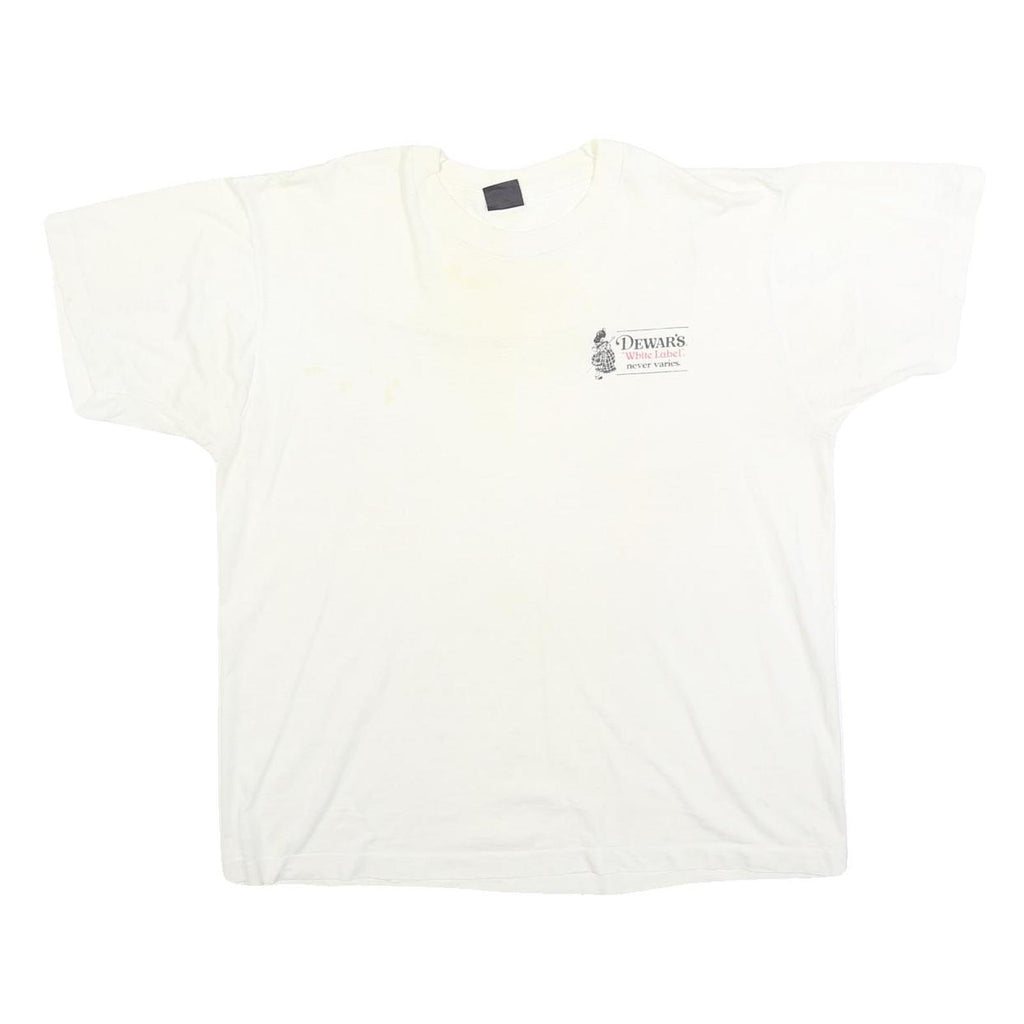 SCREEN STARS BEST Mens White T-Shirt XL Short Sleeve Crew Neck Dewars Graphic
