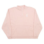 CHAMPION Womens Pink Quarter Zip Sweatshirt L Cotton Blend Pullover Casual