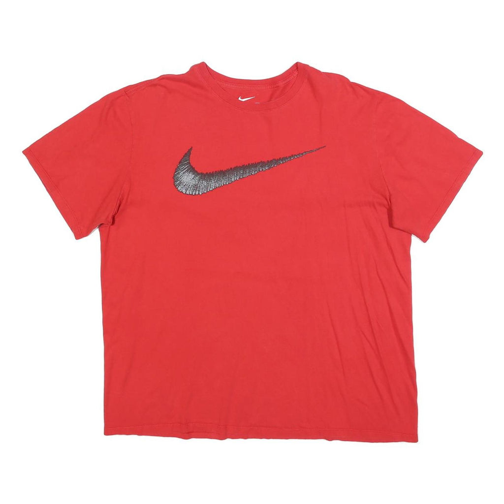 NIKE Mens Red Graphic T-Shirt 2XL Short Sleeve Crew Neck Casual Sportswear