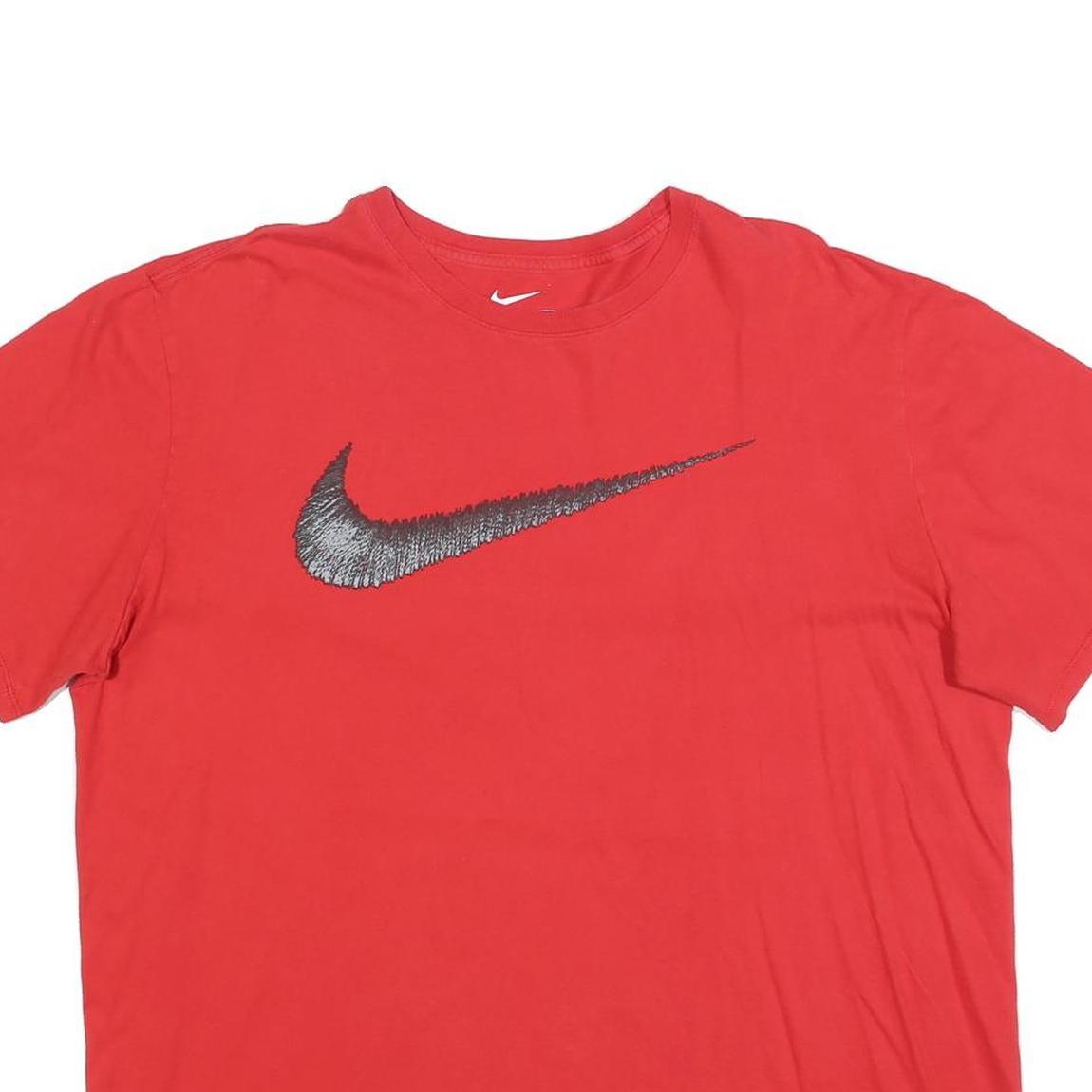 NIKE Mens Red Graphic T-Shirt 2XL Short Sleeve Crew Neck Casual Sportswear
