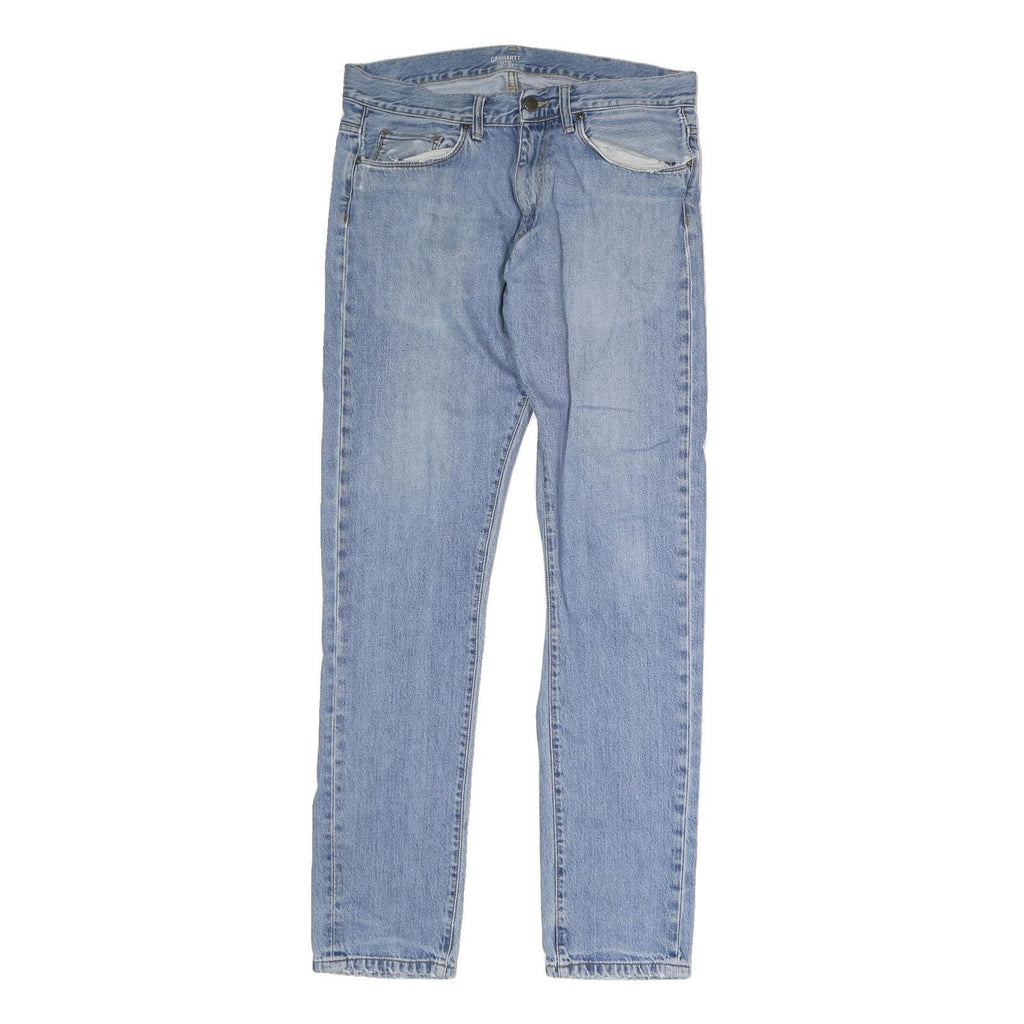 CARHARTT Mens Regular Fit Blue Denim Jeans W34 L32 Button Closure Classic Style