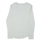 CARHARTT Womens Light Grey S Long Sleeve V-Neck Cotton Blend T-Shirt