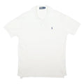 POLO RALPH LAUREN Mens White Cotton Blend Short Sleeve Plain M Classic Logo Polo