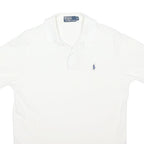 POLO RALPH LAUREN Mens White Cotton Blend Short Sleeve Plain M Classic Logo Polo