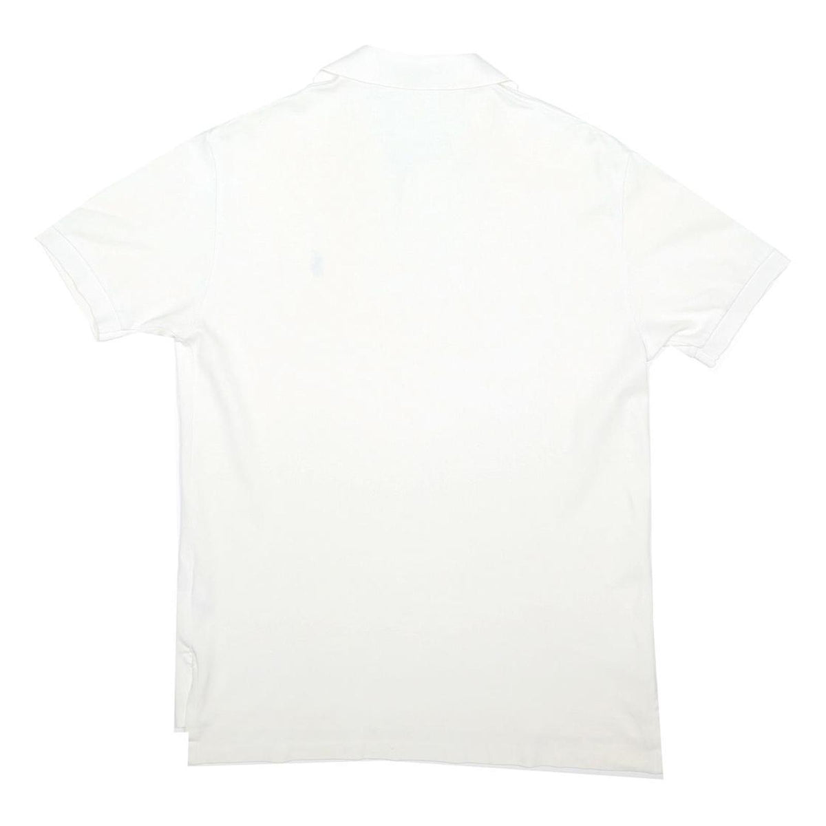 POLO RALPH LAUREN Mens White Cotton Blend Short Sleeve Plain M Classic Logo Polo
