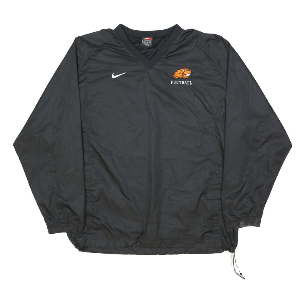NIKE Mens Black Football Jacket XL Polyester Plain Sports Training Outerwear