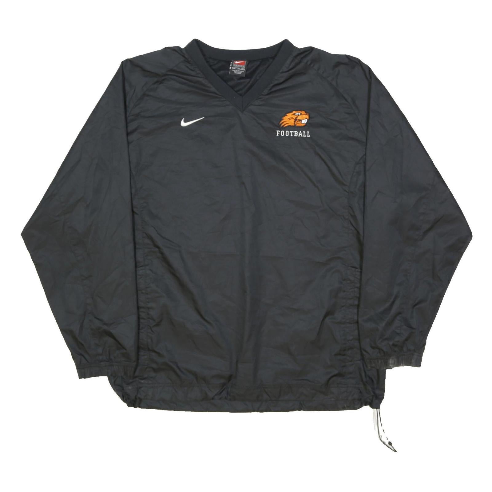NIKE Mens Black Football Jacket XL Polyester Plain Sports Training Outerwear