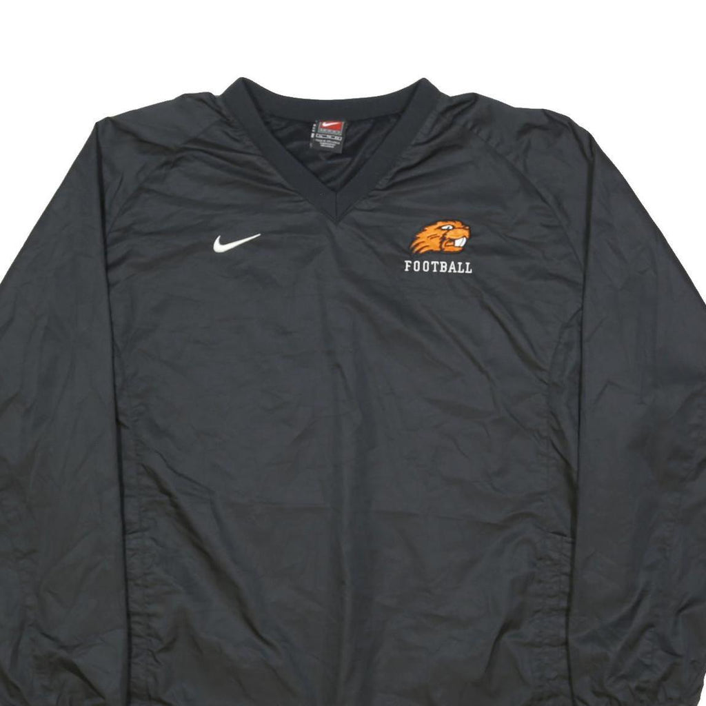 NIKE Mens Black Football Jacket XL Polyester Plain Sports Training Outerwear