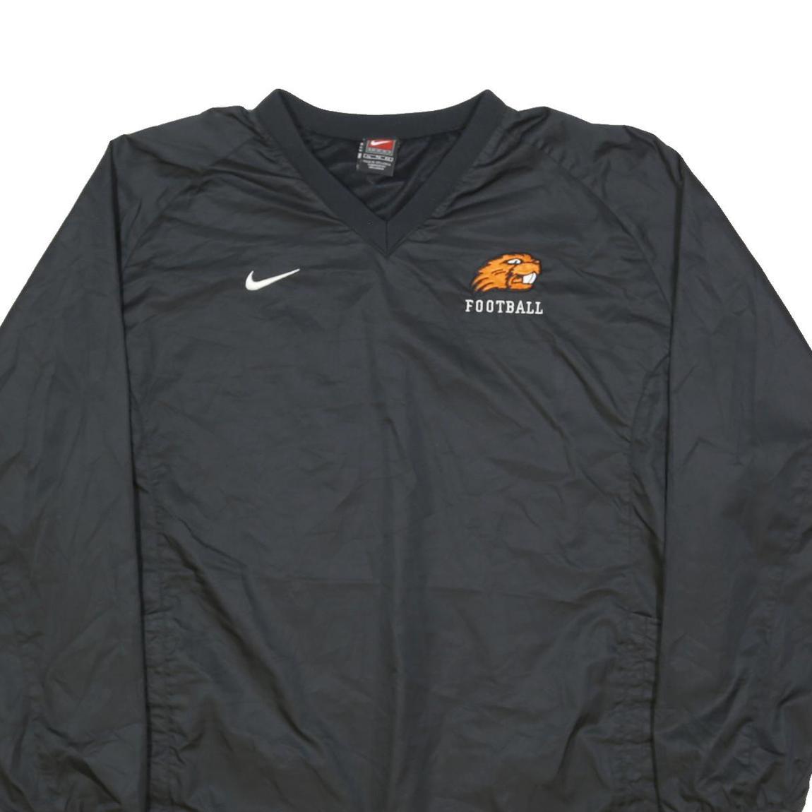 NIKE Mens Black Football Jacket XL Polyester Plain Sports Training Outerwear