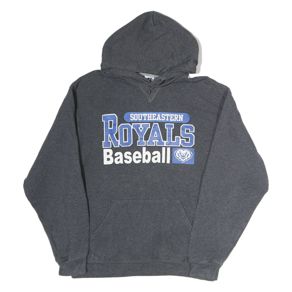 RUSSELL ATHLETIC Mens Grey Southeastern Royals Baseball Hoodie L Cotton
