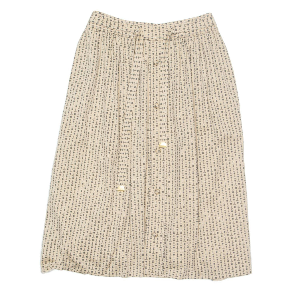 GENY SPICHMANN Womens Maxi Skirt Beige Knee Length Crazy Pattern M