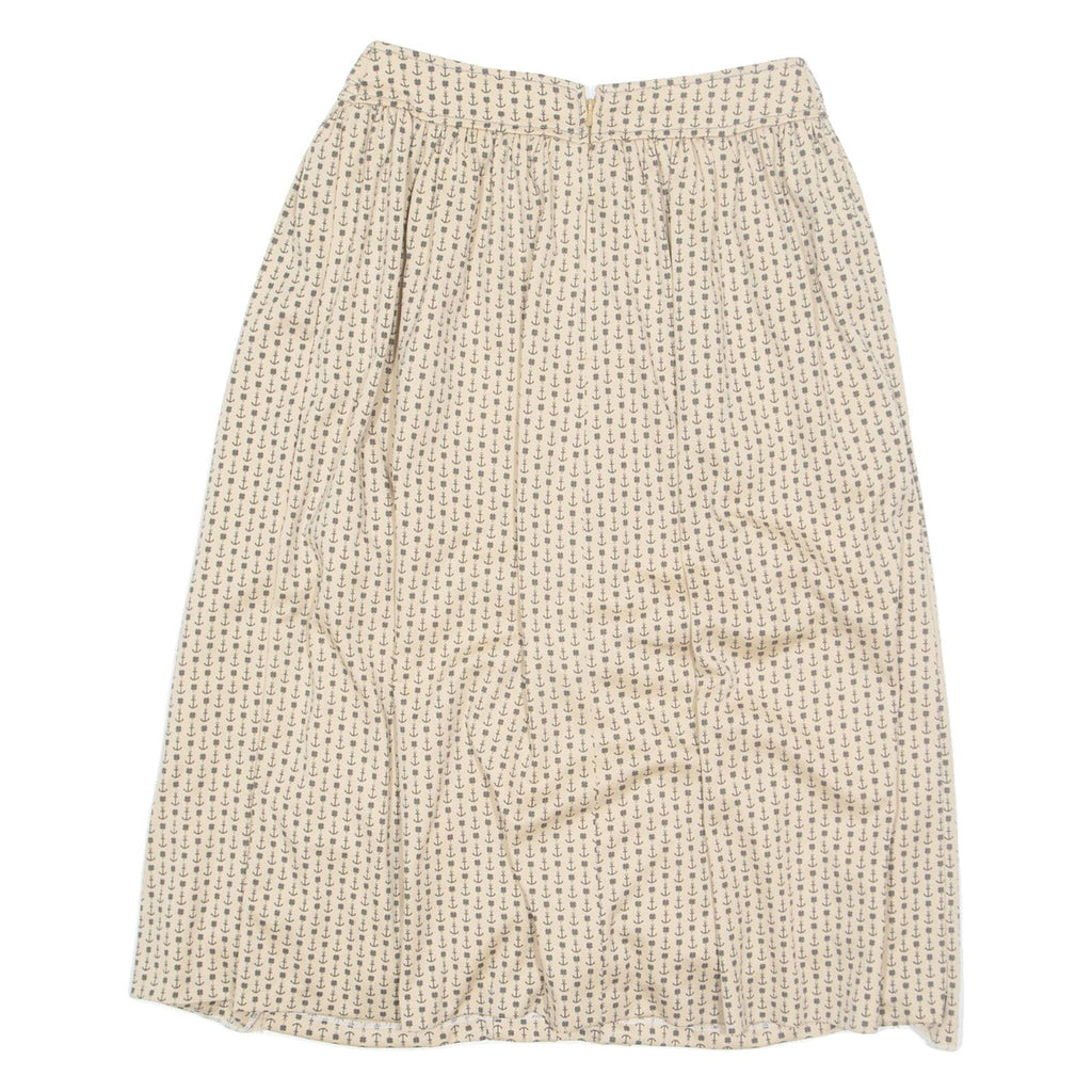 GENY SPICHMANN Womens Maxi Skirt Beige Knee Length Crazy Pattern M